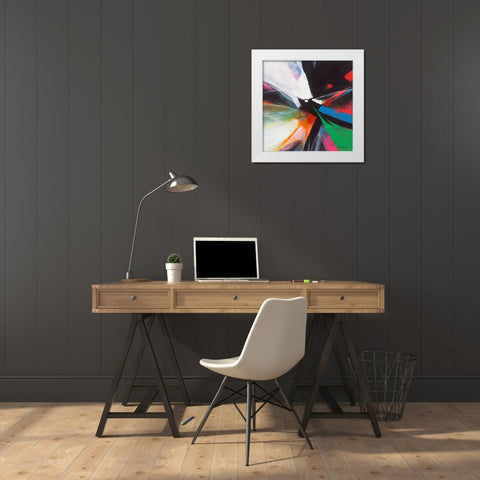 Dancing Color 4 White Modern Wood Framed Art Print by Leung, Thomas
