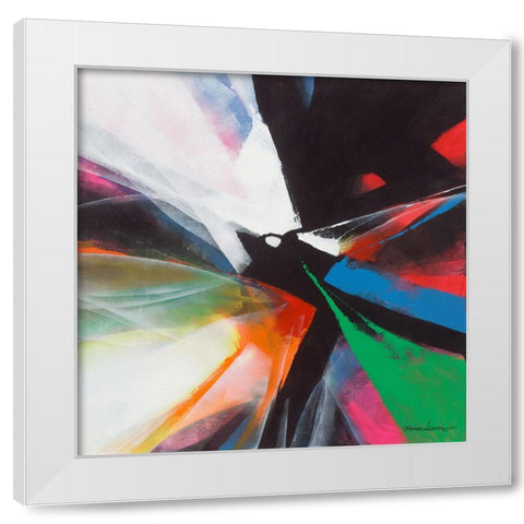 Dancing Color 4 White Modern Wood Framed Art Print by Leung, Thomas