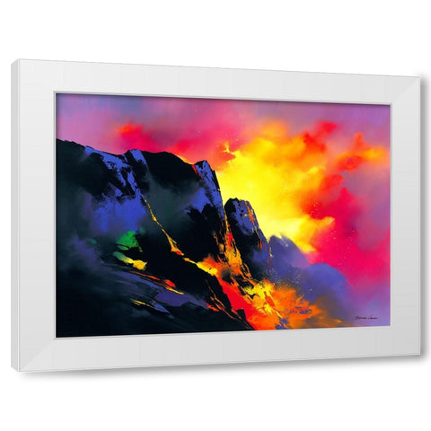 Lavas Descent White Modern Wood Framed Art Print by Leung, Thomas
