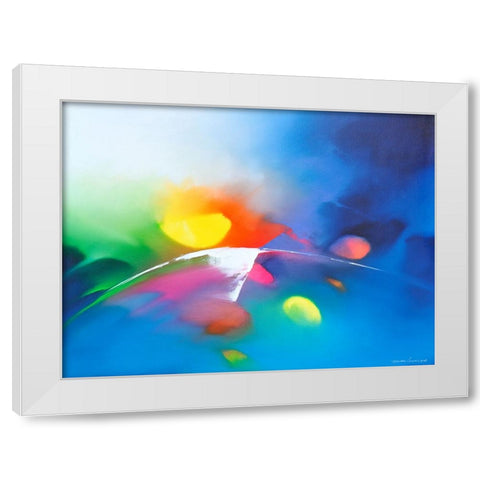 Melody White Modern Wood Framed Art Print by Leung, Thomas