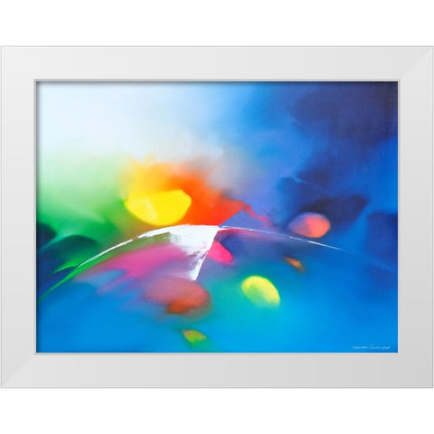 Melody White Modern Wood Framed Art Print by Leung, Thomas
