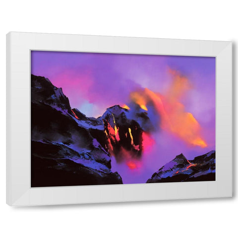 Molten Rock White Modern Wood Framed Art Print by Leung, Thomas