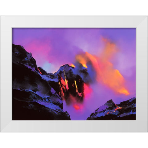 Molten Rock White Modern Wood Framed Art Print by Leung, Thomas