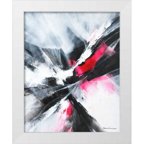 Red Motion White Modern Wood Framed Art Print by Leung, Thomas