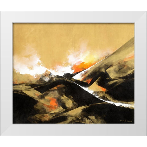 The Golden Time White Modern Wood Framed Art Print by Leung, Thomas