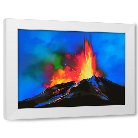 Volcanic Majesty White Modern Wood Framed Art Print by Leung, Thomas
