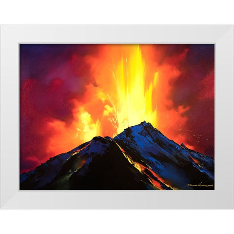Volcanic Roar White Modern Wood Framed Art Print by Leung, Thomas