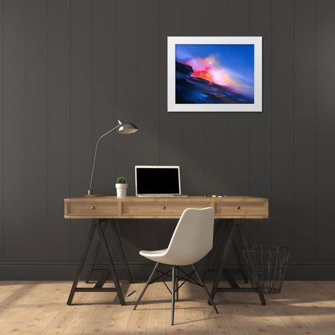 Dawn of Pele White Modern Wood Framed Art Print by Leung, Thomas