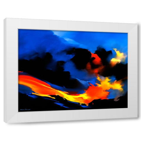 Fire Surf White Modern Wood Framed Art Print by Leung, Thomas