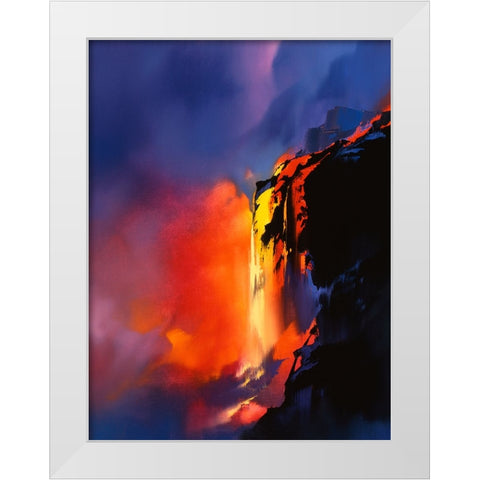 Fire Cliffs White Modern Wood Framed Art Print by Leung, Thomas