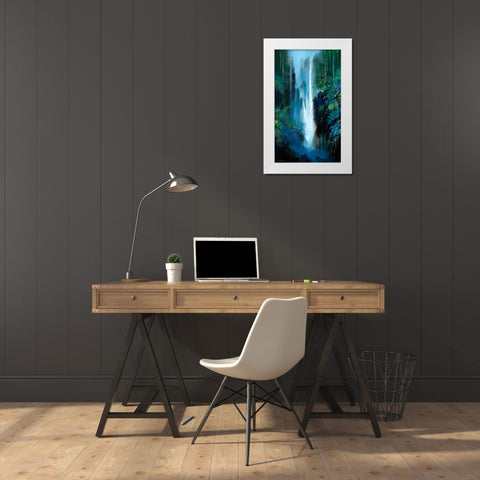 Inside The Falls White Modern Wood Framed Art Print by Leung, Thomas