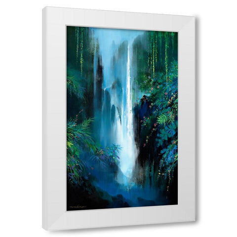 Inside The Falls White Modern Wood Framed Art Print by Leung, Thomas