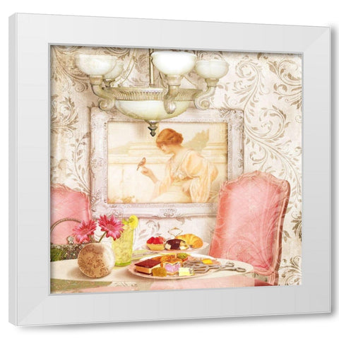 Hotel Regina Paris Tea Room White Modern Wood Framed Art Print by Lavoie, Tina