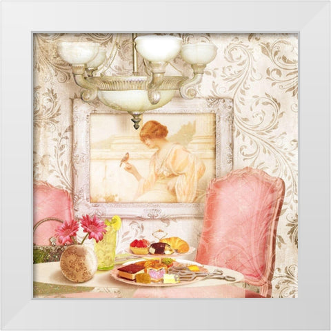 Hotel Regina Paris Tea Room White Modern Wood Framed Art Print by Lavoie, Tina