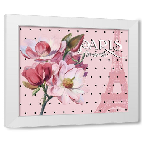 Paris Magnolias I White Modern Wood Framed Art Print by Lavoie, Tina