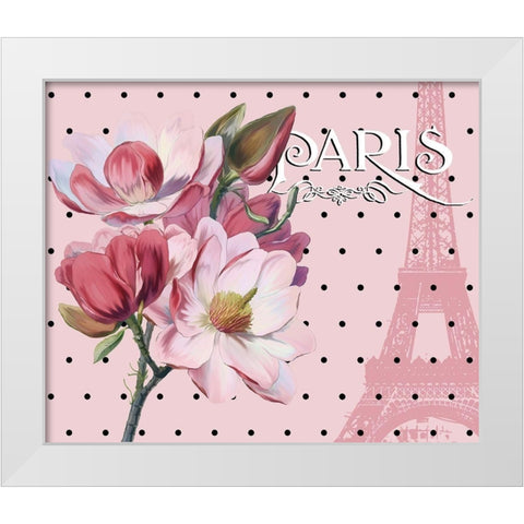 Paris Magnolias I White Modern Wood Framed Art Print by Lavoie, Tina