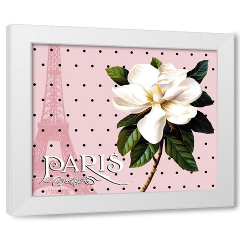 Paris Magnolias II White Modern Wood Framed Art Print by Lavoie, Tina