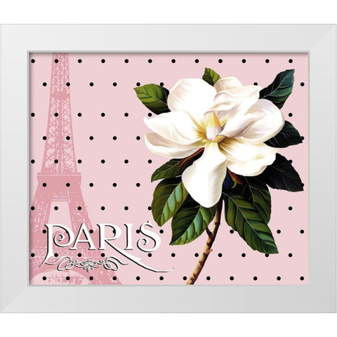 Paris Magnolias II White Modern Wood Framed Art Print by Lavoie, Tina