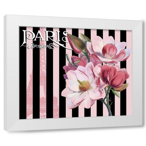 Paris Magnolias III White Modern Wood Framed Art Print by Lavoie, Tina