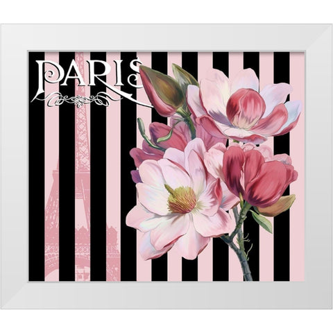 Paris Magnolias III White Modern Wood Framed Art Print by Lavoie, Tina