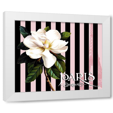 Paris Magnolias IV White Modern Wood Framed Art Print by Lavoie, Tina