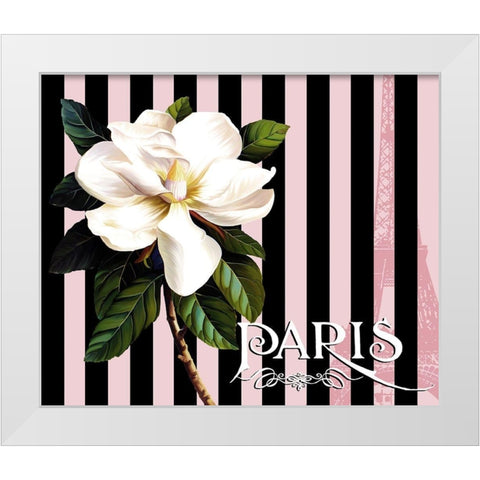 Paris Magnolias IV White Modern Wood Framed Art Print by Lavoie, Tina