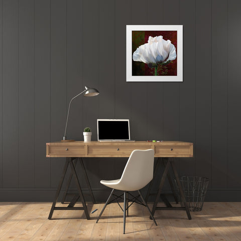 Coquelicot En Rouge White Modern Wood Framed Art Print by Lavoie, Tina