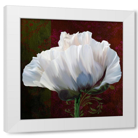 Coquelicot En Rouge White Modern Wood Framed Art Print by Lavoie, Tina