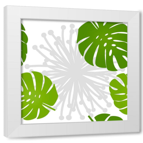 Rain Forest Pattern III Leaves White Modern Wood Framed Art Print by Lavoie, Tina