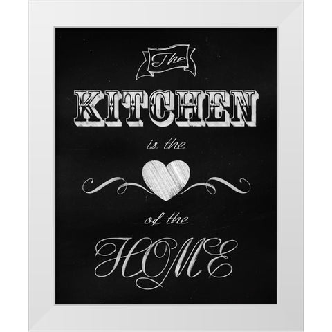 The Kitchen Is The Heart White Modern Wood Framed Art Print by Lavoie, Tina