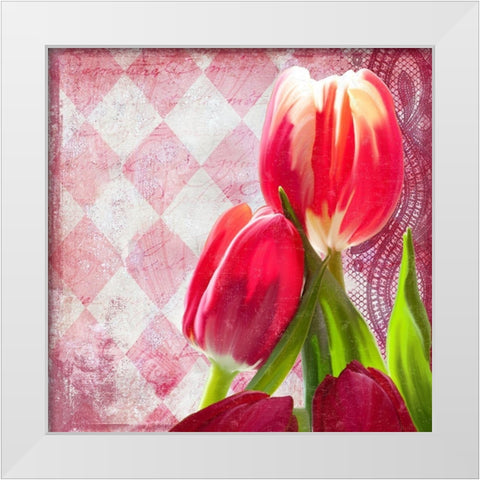 Harlequin White Modern Wood Framed Art Print by Lavoie, Tina