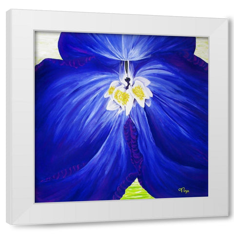 Delphinium White Modern Wood Framed Art Print by Lavoie, Tina