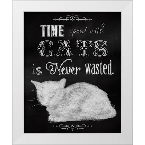 Time Spent With Cats White Modern Wood Framed Art Print by Lavoie, Tina