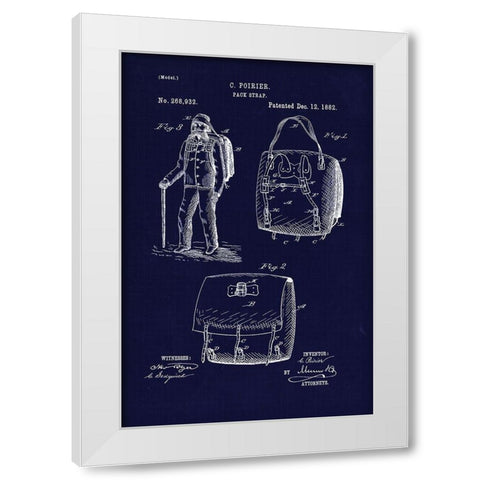 1882 Back Pack White Modern Wood Framed Art Print by Lavoie, Tina