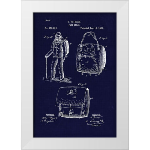 1882 Back Pack White Modern Wood Framed Art Print by Lavoie, Tina