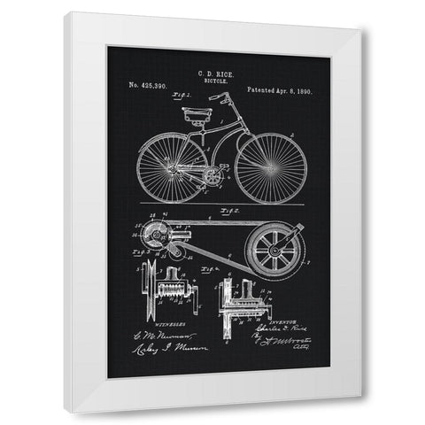 1890 Bicycle White Modern Wood Framed Art Print by Lavoie, Tina