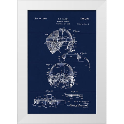 Welders Goggles 1 White Modern Wood Framed Art Print by Lavoie, Tina