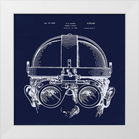 Welders Goggles 2 White Modern Wood Framed Art Print by Lavoie, Tina
