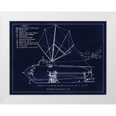 The Nautilus 1798 White Modern Wood Framed Art Print by Lavoie, Tina
