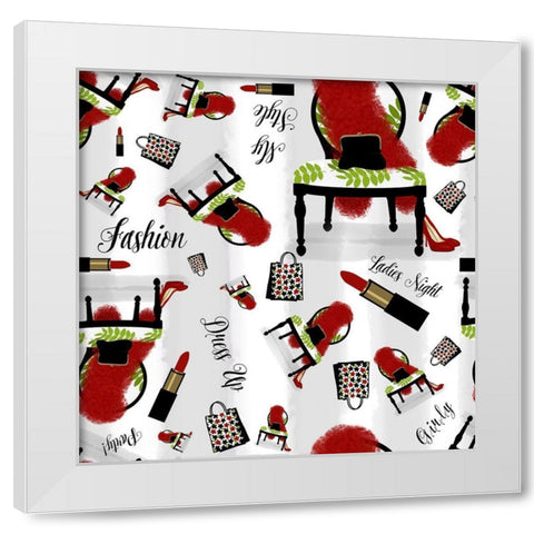 Evening Out Pattern White Modern Wood Framed Art Print by Lavoie, Tina