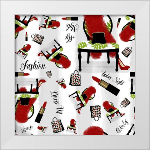 Evening Out Pattern White Modern Wood Framed Art Print by Lavoie, Tina