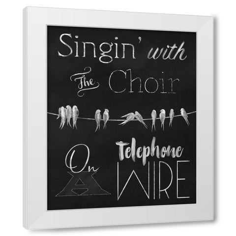 Singing Birdies White Modern Wood Framed Art Print by Lavoie, Tina