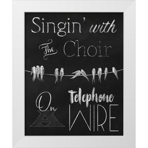 Singing Birdies White Modern Wood Framed Art Print by Lavoie, Tina
