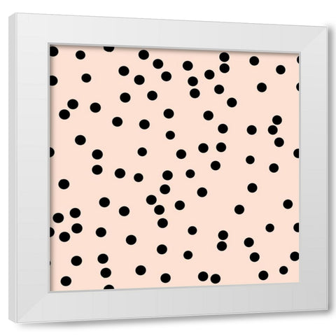 Angel Pink Black Round Confetti White Modern Wood Framed Art Print by Lavoie, Tina