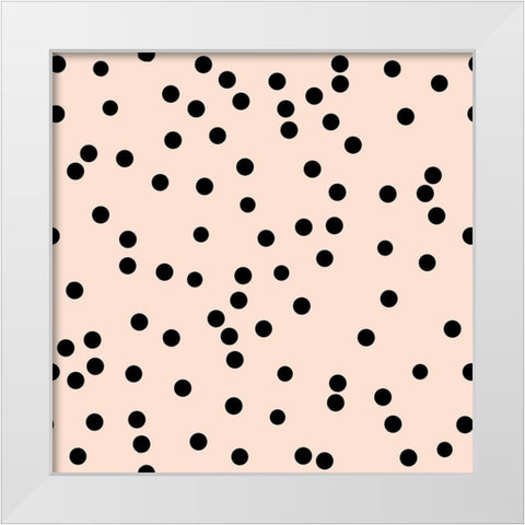 Angel Pink Black Round Confetti White Modern Wood Framed Art Print by Lavoie, Tina