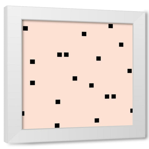 Angel Pink Black Squares Confetti White Modern Wood Framed Art Print by Lavoie, Tina