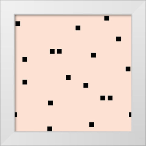 Angel Pink Black Squares Confetti White Modern Wood Framed Art Print by Lavoie, Tina