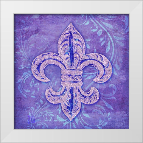 Damask Fleur White Modern Wood Framed Art Print by Lavoie, Tina