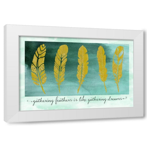 Gathering Feathers White Modern Wood Framed Art Print by Lavoie, Tina