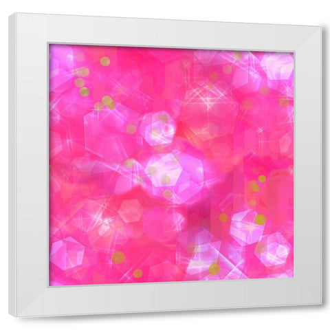 Glitter Love Pink Pattern White Modern Wood Framed Art Print by Lavoie, Tina